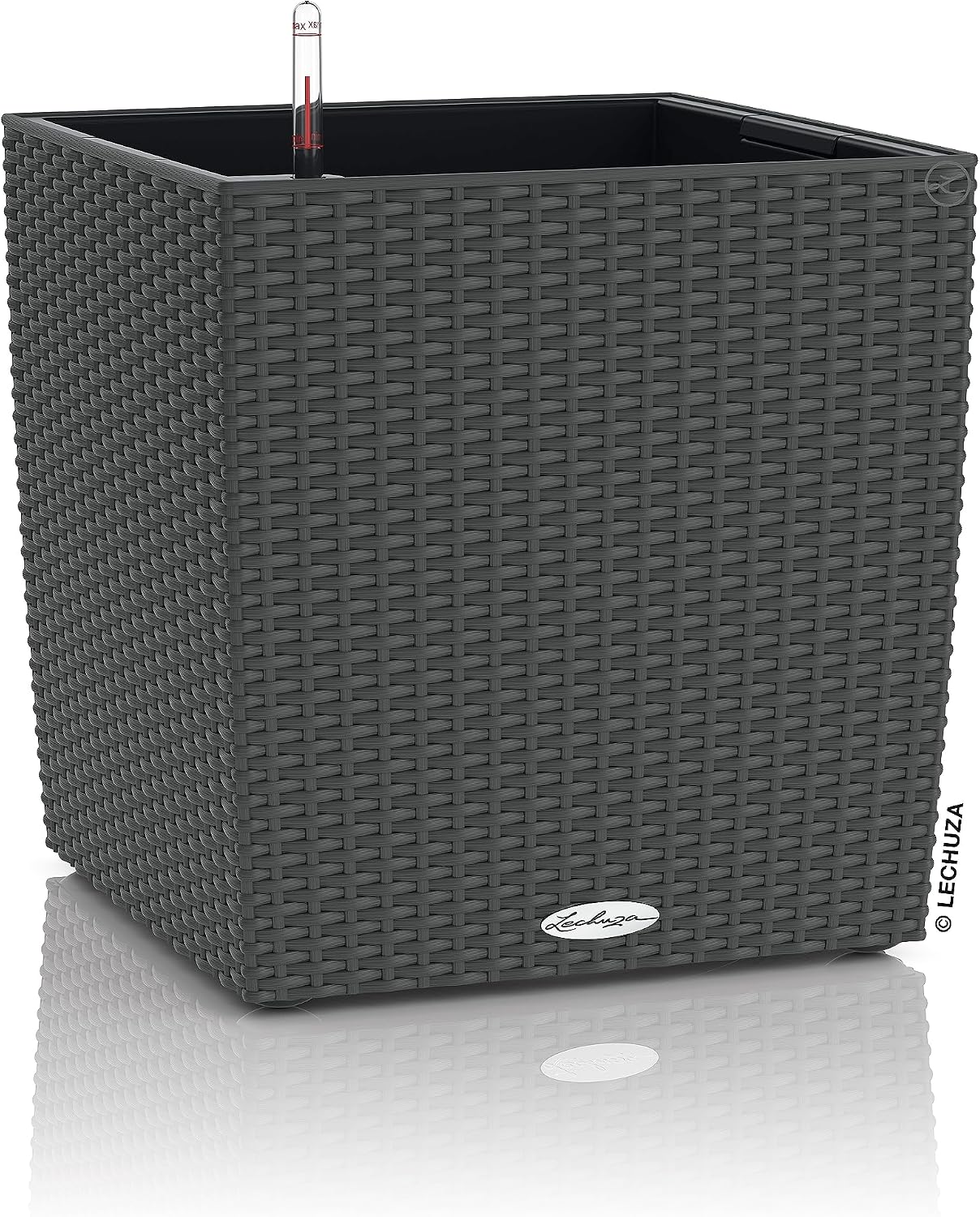 LECHUZA CUBE Cottage 40 Self-Watering Planter — Granite