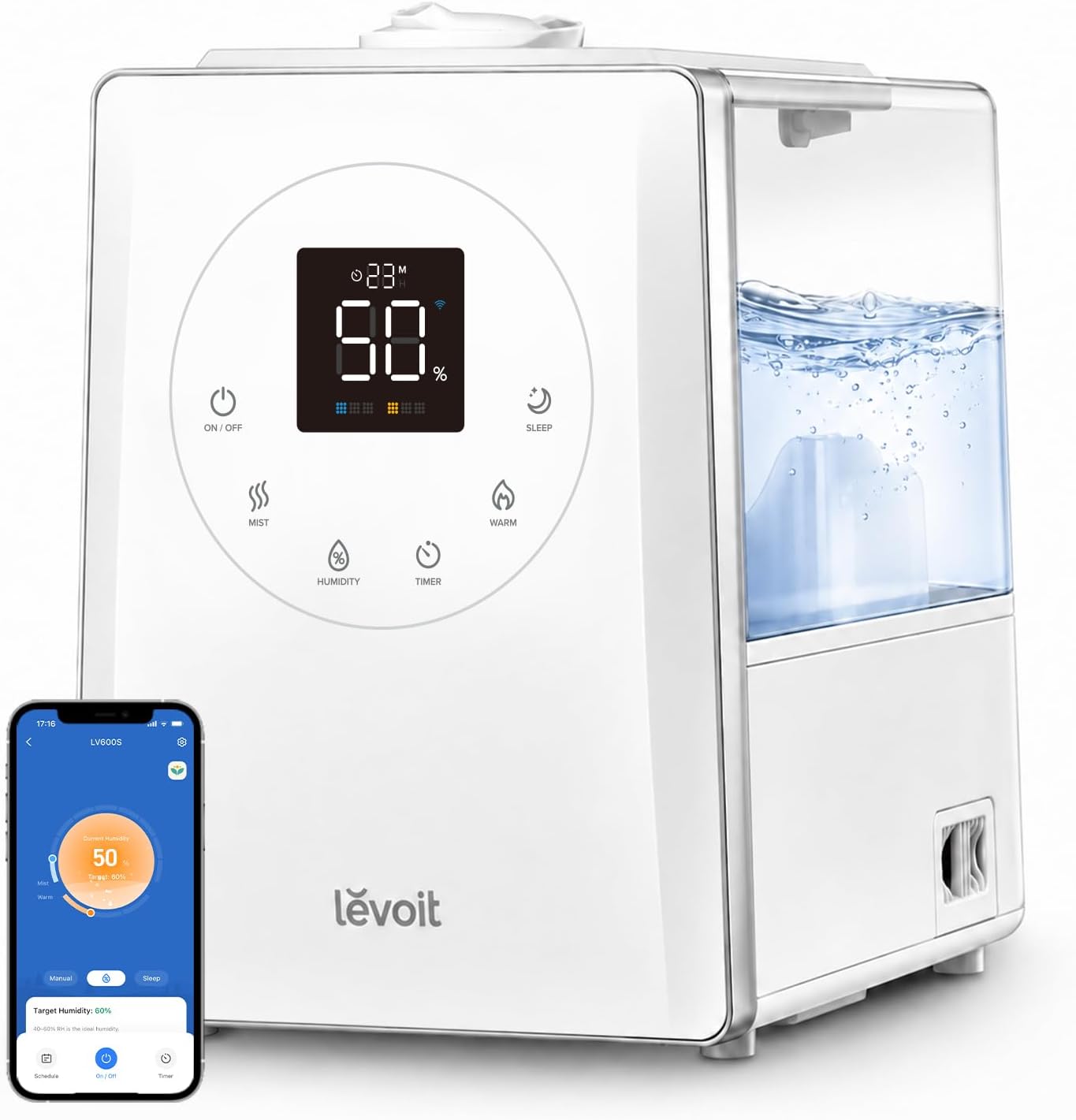 LEVOIT LV600S Smart Warm & Cool Mist Humidifier — 6L