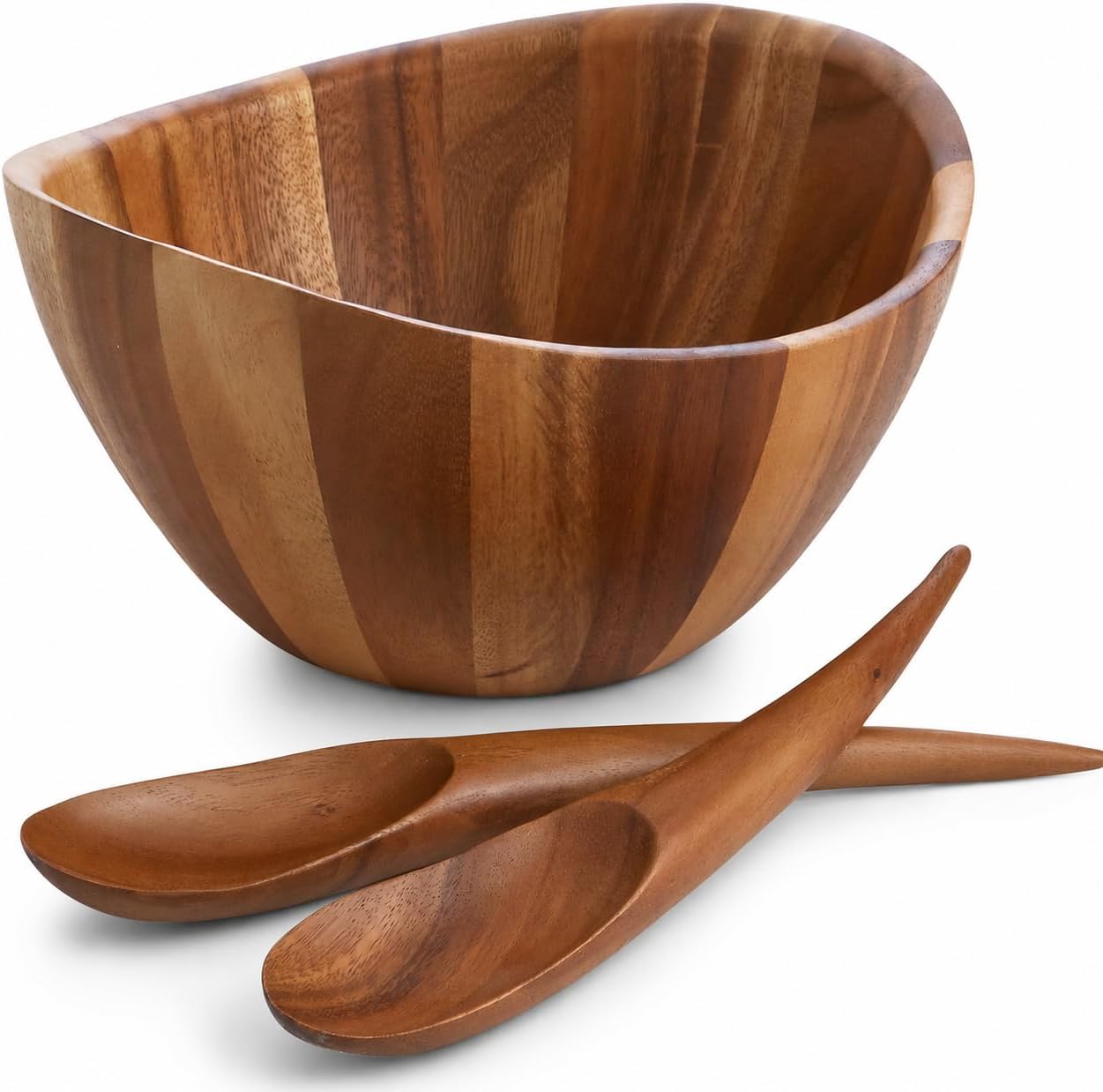 Nambé Harmony 3-Piece Wooden Salad Bowl and Servers Set