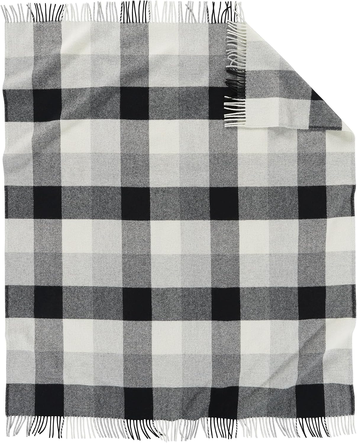 Pendleton Eco-Wise Washable Wool Throw — 54 × 60 Inches, Black Ivory
