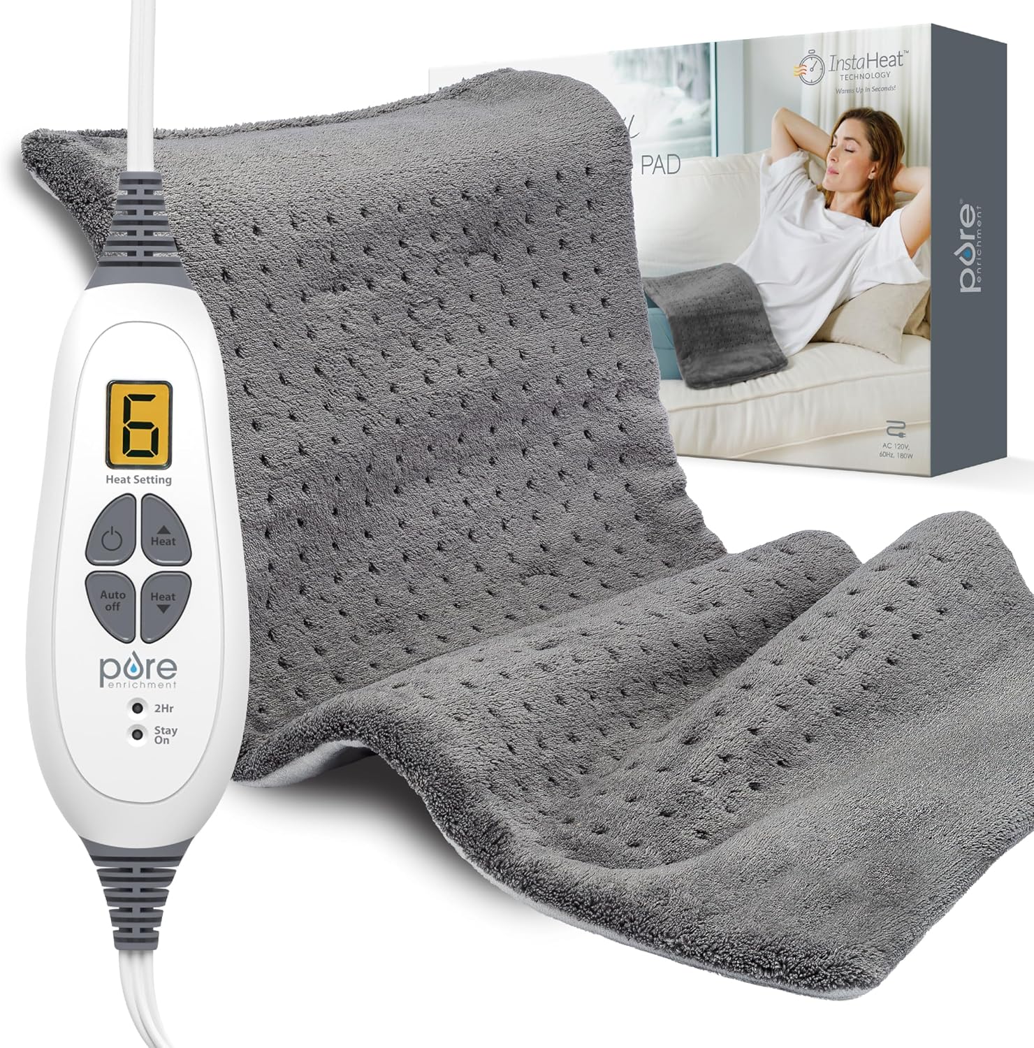 Pure Enrichment PureRelief XL Heating Pad — 12 × 24 Inches