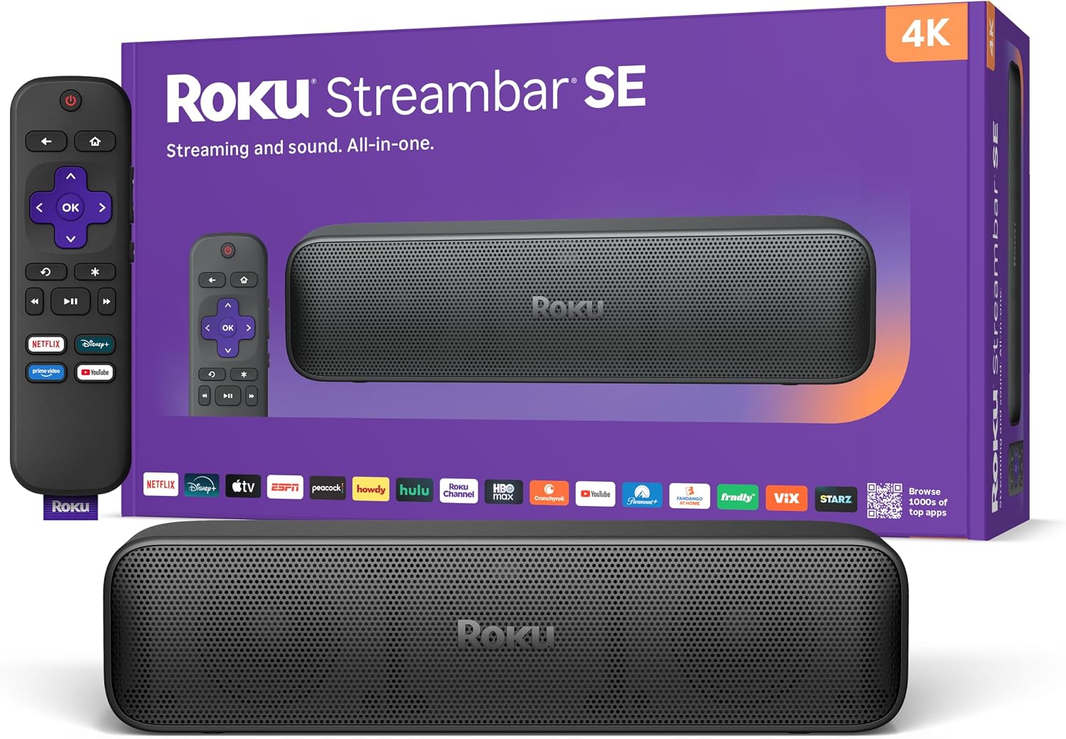 Roku Streambar SE — Soundbar with Built-in 4K Streaming