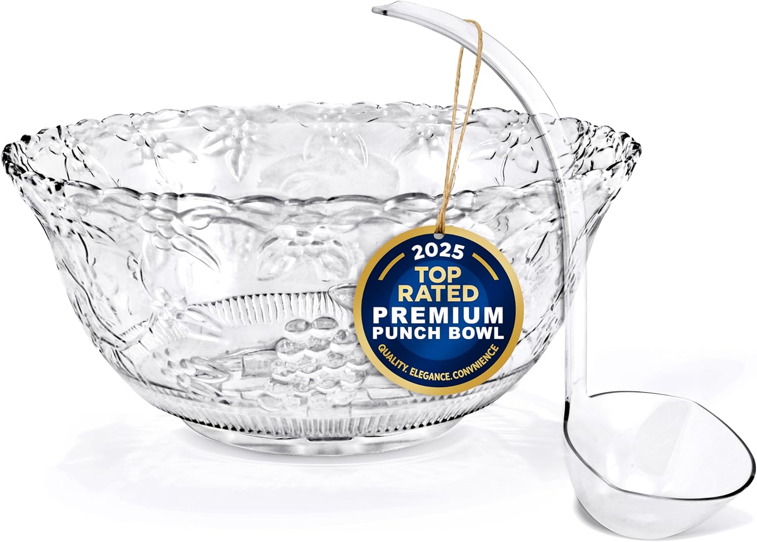 Stock Your Home Premium Plastic Punch Bowl with Ladle
