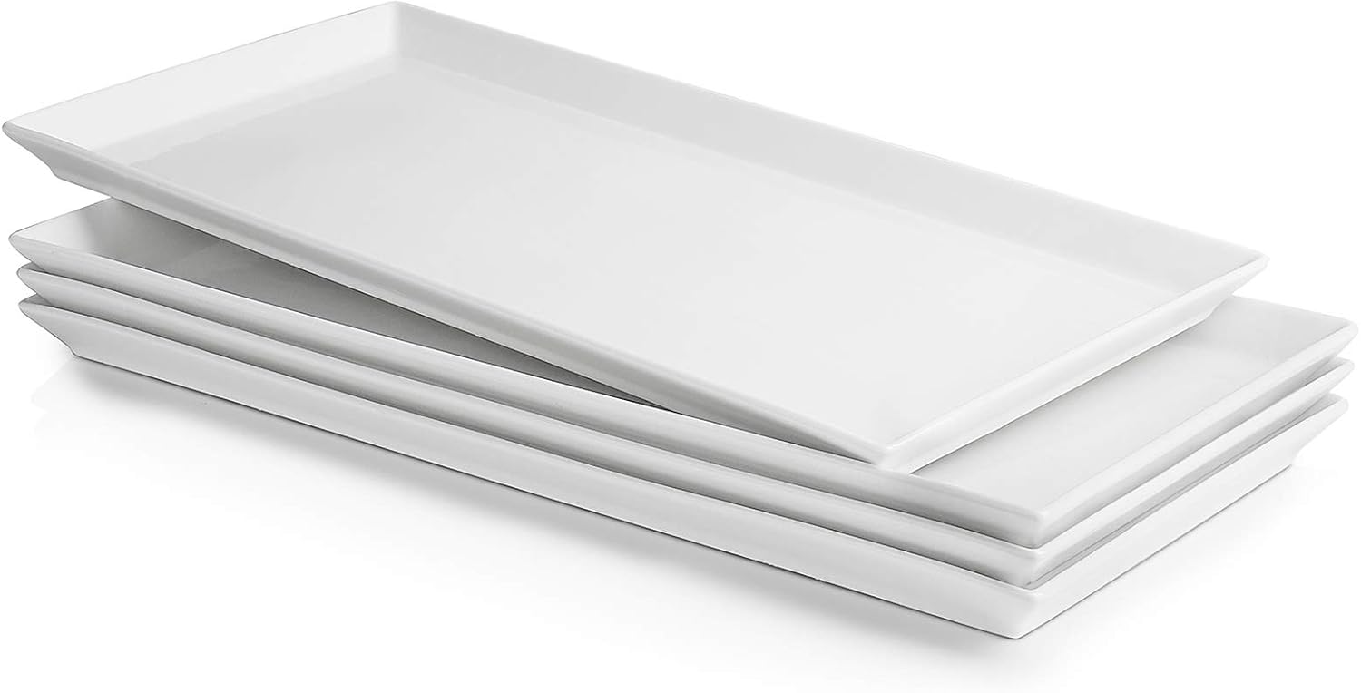 Sweese Porcelain Serving Platters — 15.5 Inch, Set of 4