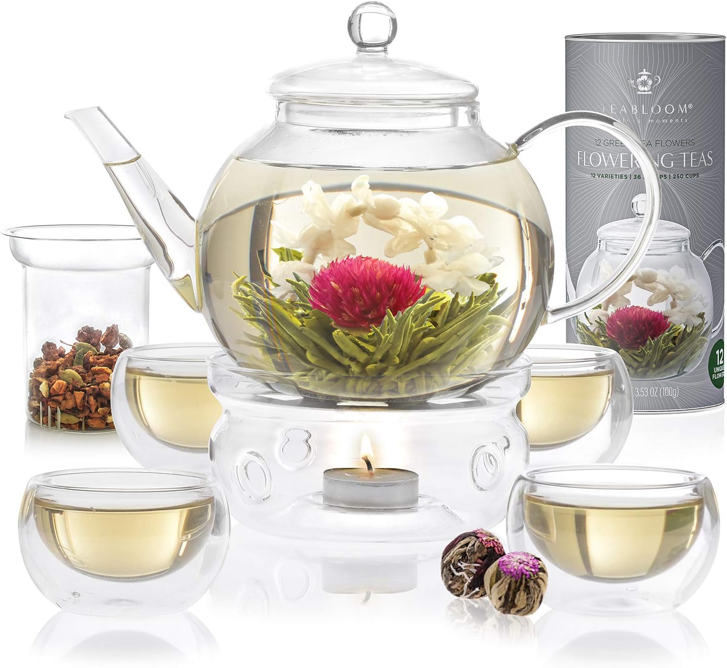 Teabloom Celebration Complete Glass Tea Set — 40 oz