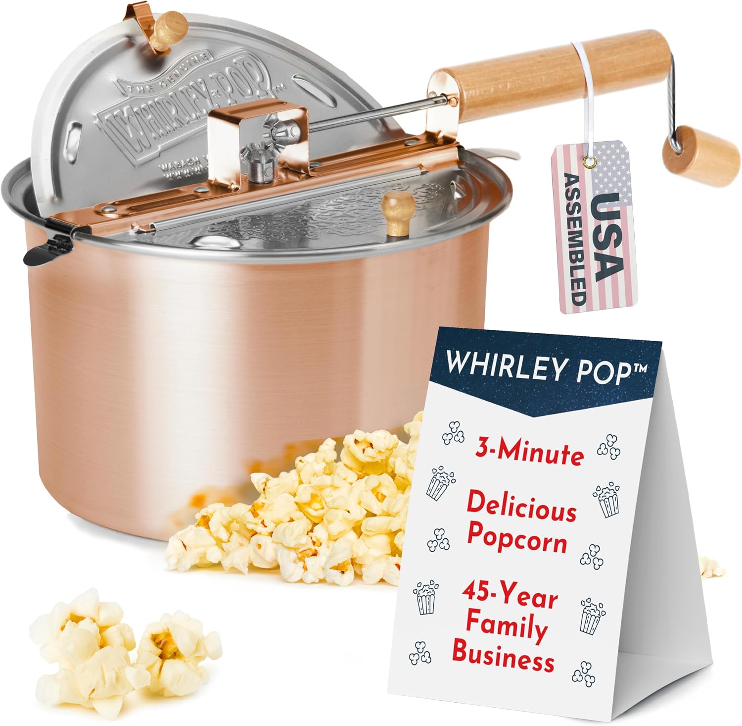Whirley Pop Stainless Steel Popcorn Maker — 6 Quart, Copper